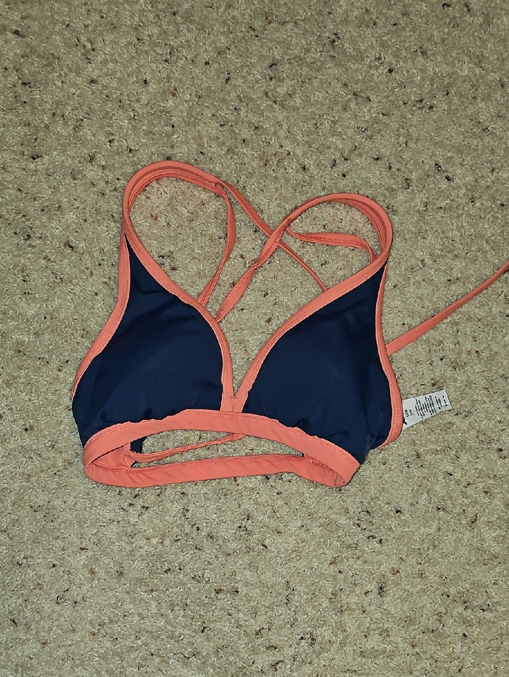 Avia Women’s Navy and Coral Strappy Bikini Top